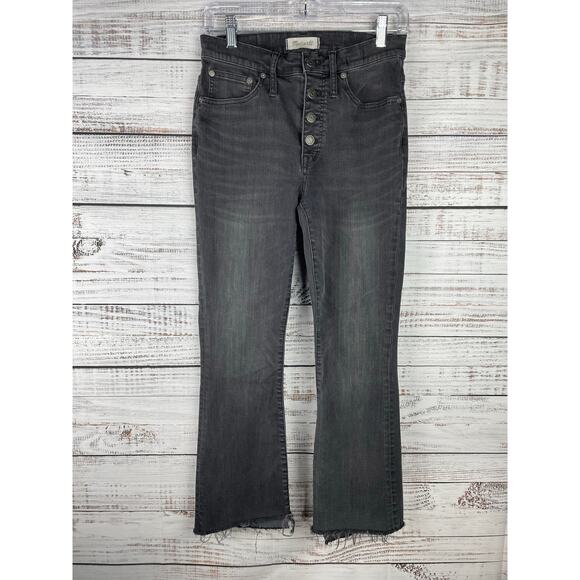 Madewell Cali Demi Boot Jeans Black 27 Stretch Classic High Rise Button Fly - Picture 1 of 7